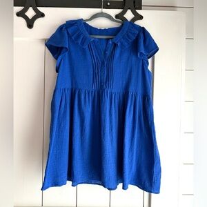 Umgee Royal Blue Textured Babydoll Style Top